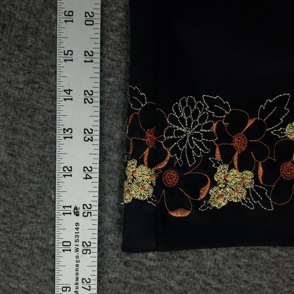 Vintage Geoffrey Beene Sport Cropped Pants Floral Embroidered Woman's 4 Stretch - Picture 9 of 12